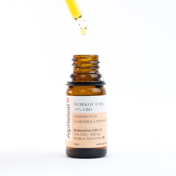 Workout Oil 10 CBD Oil With Chamomile & Peppermint For Muscle